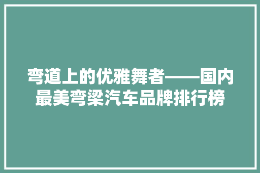 弯道上的优雅舞者——国内最美弯梁汽车品牌排行榜  第1张