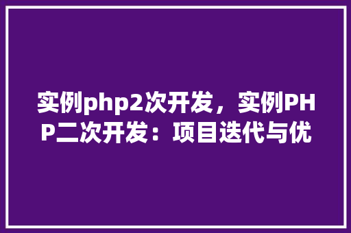 实例php2次开发，实例PHP二次开发：项目迭代与优化实例介绍