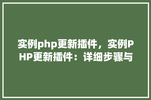 实例php更新插件，实例PHP更新插件：详细步骤与代码介绍