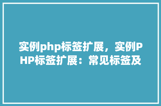 实例php标签扩展，实例PHP标签扩展：常见标签及用法详解
