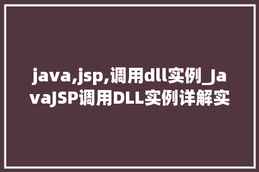 java,jsp,调用dll实例_JavaJSP调用DLL实例详解实战方法与例子分析