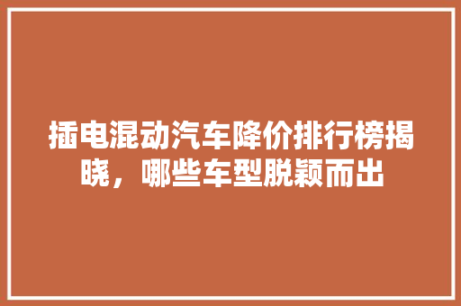 插电混动汽车降价排行榜揭晓，哪些车型脱颖而出  第1张