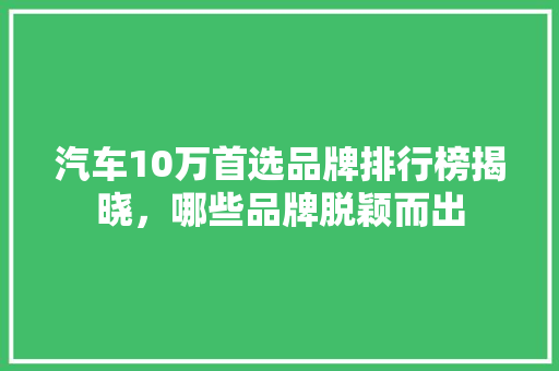 汽车10万首选品牌排行榜揭晓，哪些品牌脱颖而出  第1张