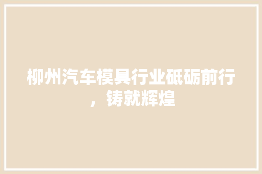 柳州汽车模具行业砥砺前行，铸就辉煌  第1张