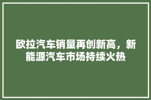 欧拉汽车销量再创新高，新能源汽车市场持续火热