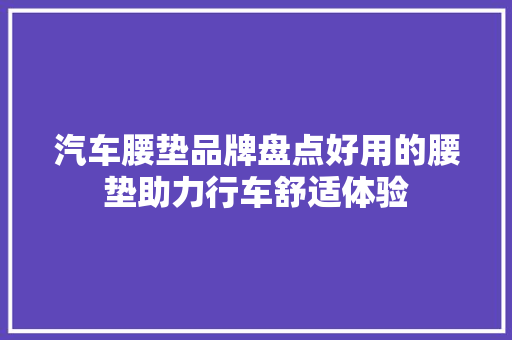 汽车腰垫品牌盘点好用的腰垫助力行车舒适体验