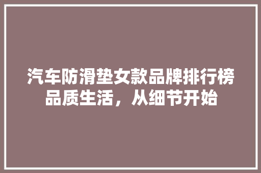 汽车防滑垫女款品牌排行榜品质生活，从细节开始