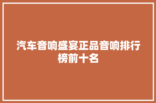 汽车音响盛宴正品音响排行榜前十名