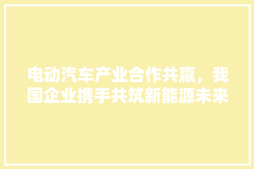 电动汽车产业合作共赢，我国企业携手共筑新能源未来