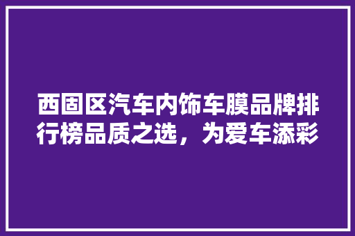 西固区汽车内饰车膜品牌排行榜品质之选，为爱车添彩