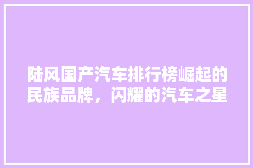 陆风国产汽车排行榜崛起的民族品牌，闪耀的汽车之星