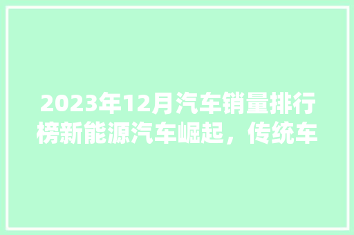 2023年12月汽车销量排行榜新能源汽车崛起，传统车企积极转型  第1张
