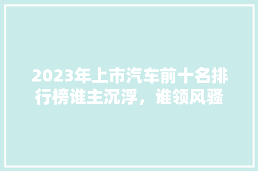 2023年上市汽车前十名排行榜谁主沉浮，谁领风骚