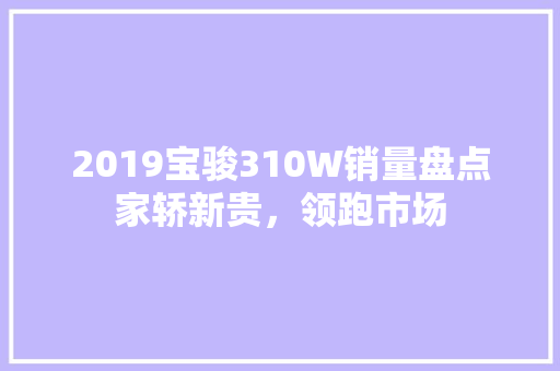 2019宝骏310W销量盘点家轿新贵，领跑市场