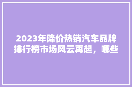 2023年降价热销汽车品牌排行榜市场风云再起，哪些品牌脱颖而出