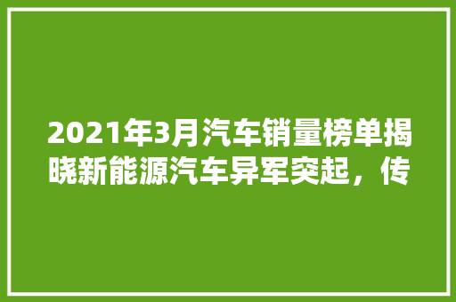 2021年3月汽车销量榜单揭晓新能源汽车异军突起，传统燃油车面临挑战  第1张