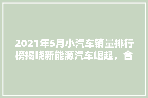 2021年5月小汽车销量排行榜揭晓新能源汽车崛起，合资品牌竞争加剧  第1张