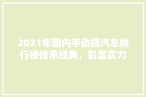 2021年国内手动挡汽车排行榜传承经典，彰显实力  第1张