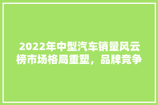 2022年中型汽车销量风云榜市场格局重塑，品牌竞争加剧