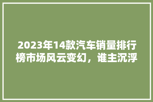 2023年14款汽车销量排行榜市场风云变幻，谁主沉浮