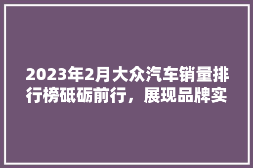 2023年2月大众汽车销量排行榜砥砺前行，展现品牌实力