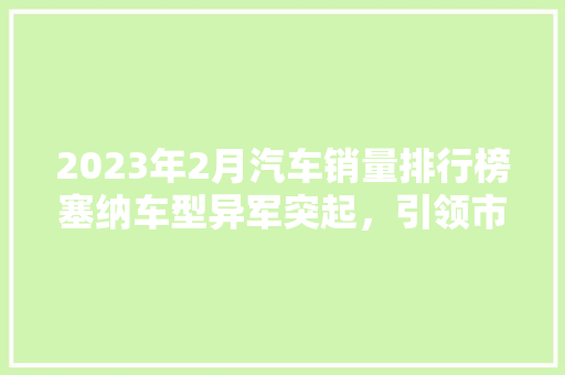 2023年2月汽车销量排行榜塞纳车型异军突起，引领市场新风向