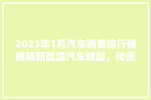 2023年1月汽车销售排行榜揭晓新能源汽车崛起，传统车企面临挑战
