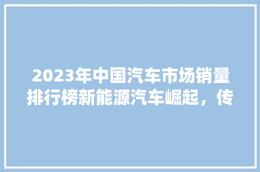 2023年中国汽车市场销量排行榜新能源汽车崛起，传统车企转型挑战加剧  第1张