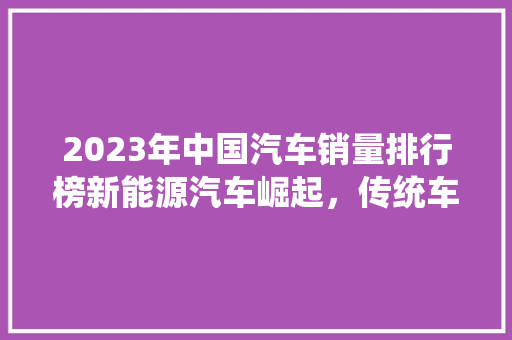 2023年中国汽车销量排行榜新能源汽车崛起，传统车企转型加速  第1张
