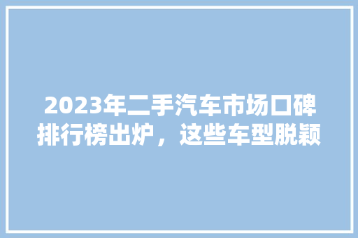 2023年二手汽车市场口碑排行榜出炉，这些车型脱颖而出！  第1张
