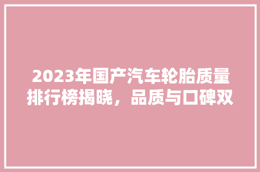 2023年国产汽车轮胎质量排行榜揭晓，品质与口碑双丰收  第1张