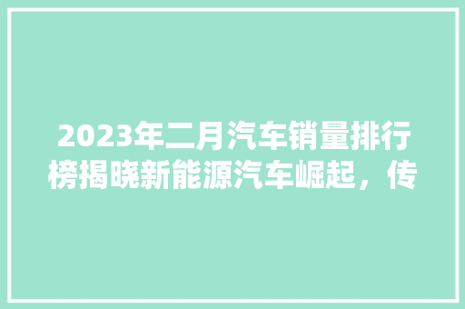 2023年二月汽车销量排行榜揭晓新能源汽车崛起，传统车企面临挑战