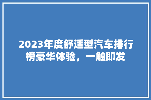 2023年度舒适型汽车排行榜豪华体验，一触即发