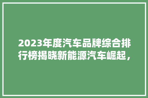 2023年度汽车品牌综合排行榜揭晓新能源汽车崛起，传统巨头仍显威