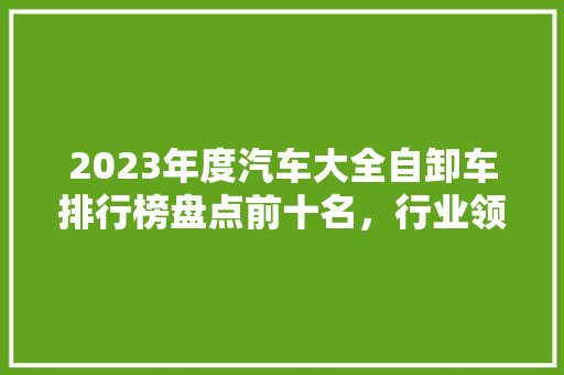 2023年度汽车大全自卸车排行榜盘点前十名，行业领军品牌  第1张