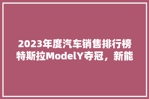 2023年度汽车销售排行榜特斯拉ModelY夺冠，新能源汽车引领潮流  第1张