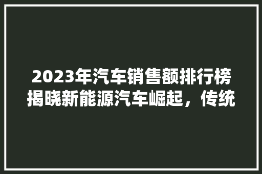 2023年汽车销售额排行榜揭晓新能源汽车崛起，传统车企转型挑战加剧  第1张