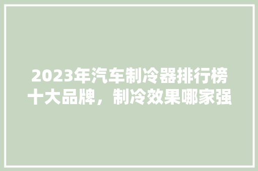 2023年汽车制冷器排行榜十大品牌，制冷效果哪家强  第1张