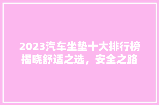 2023汽车坐垫十大排行榜揭晓舒适之选，安全之路