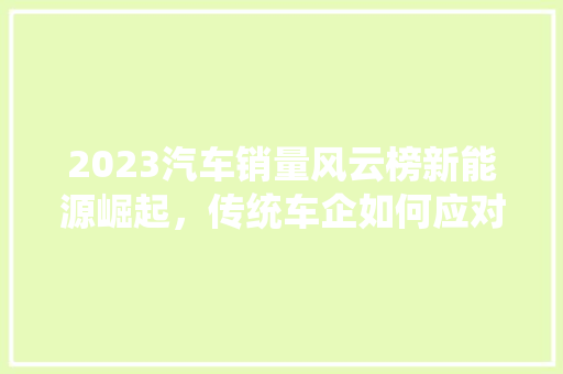 2023汽车销量风云榜新能源崛起，传统车企如何应对  第1张