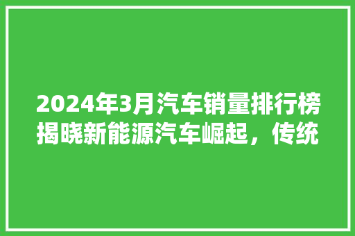 2024年3月汽车销量排行榜揭晓新能源汽车崛起，传统车企面临挑战  第1张
