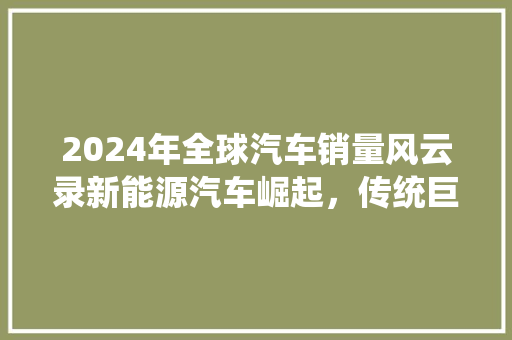 2024年全球汽车销量风云录新能源汽车崛起，传统巨头面临挑战