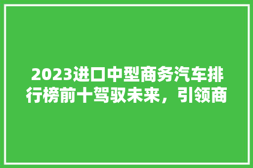 2023进口中型商务汽车排行榜前十驾驭未来，引领商务出行新潮流