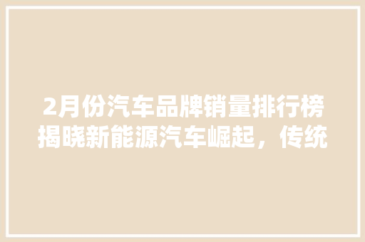 2月份汽车品牌销量排行榜揭晓新能源汽车崛起，传统车企面临挑战