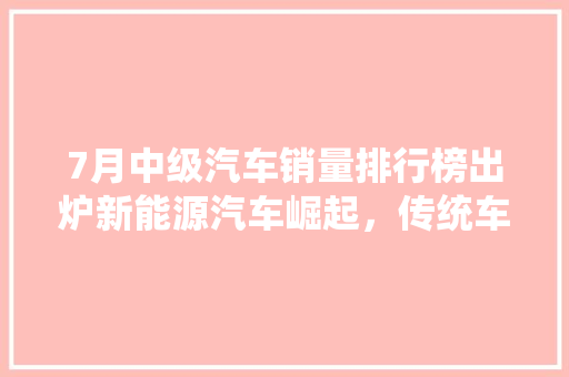 7月中级汽车销量排行榜出炉新能源汽车崛起，传统车企面临挑战  第1张