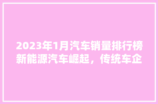 2023年1月汽车销量排行榜新能源汽车崛起，传统车企面临挑战