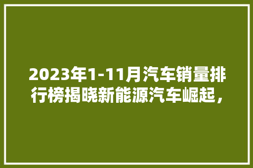 2023年1-11月汽车销量排行榜揭晓新能源汽车崛起，市场格局再洗牌