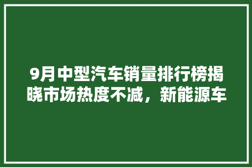 9月中型汽车销量排行榜揭晓市场热度不减，新能源车型崛起