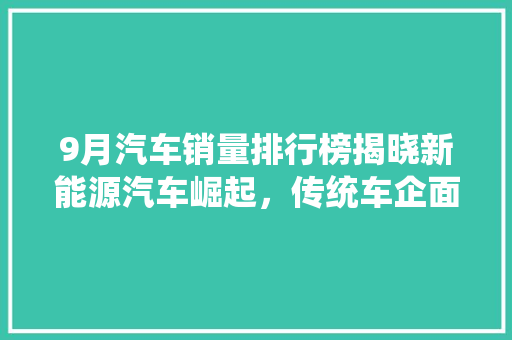 9月汽车销量排行榜揭晓新能源汽车崛起，传统车企面临挑战  第1张