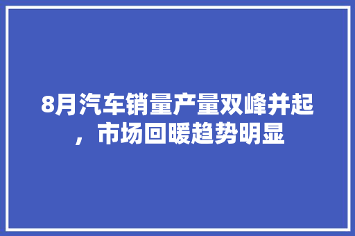 8月汽车销量产量双峰并起，市场回暖趋势明显  第1张